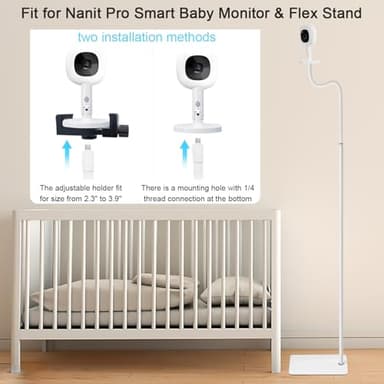 67" Adjustable Height Baby Monitor Floor Stand Holder for Nanit Pro Smart Monitor & Flex Stand,Owlet Cam/Cam 2 /Owlet Duo 2, Baby Monitor,Also Cameras with 1/4 Thread Connection - Image 3