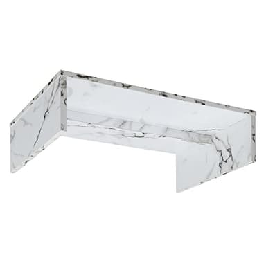 Convenience Concepts Designs2Go Small TV Riser 23.75", for TVs up to 26" - Contemporary TV or Computer Riser for Living Room, Modern Office, Den, White Faux Marble - Image 4
