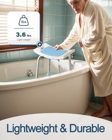 HOMLAND Shower Chair for Inside Shower, FSA/HSA Eligible 400 lbs Adjustable Shower Stool with Suction Feet, Shower Seat for Inside Tub Bathroom Bench Bath Chair for Elderly and Disabled - Image 5
