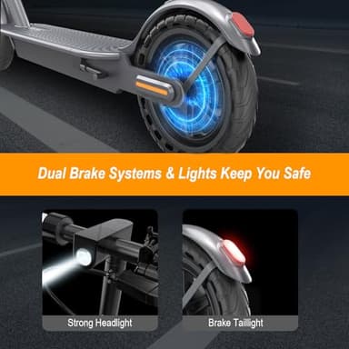 NAVIC T5 Electric Scooter Adult, 350W,Max Speed 19Mph, Long Range 22Miles, Foldable E-Scooter for Adults, Escooter Adults with App Control, Dual Braking - Image 4