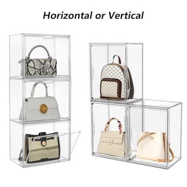 Attelite Clear Acrylic Display Case,Display Storage Box Countertop with Magnetic Door,Stackable Dustproof Protection Showcase for Action Figures,Collectibles - Image 3