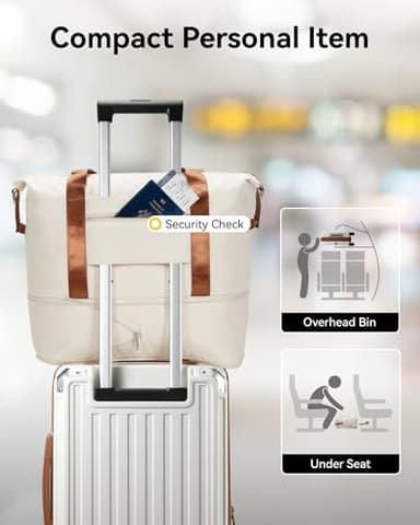 LUGGEX Carry On Luggage Sets 3 Piece, PC Expandable Hardshell Luggage with Spinner Wheels, White Brown - Image 2