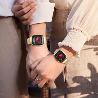 BELONGME Mesh Metal Loop Compatible with Apple Watch Band 40mm 41mm 38mm 42mm Series 11 10 9 8 7 6 5 4 3 2 1, SE 3 2 1 Women Men, Stainless Steel Strap with Magnetic Clasp for iWatch Bands - Image 5