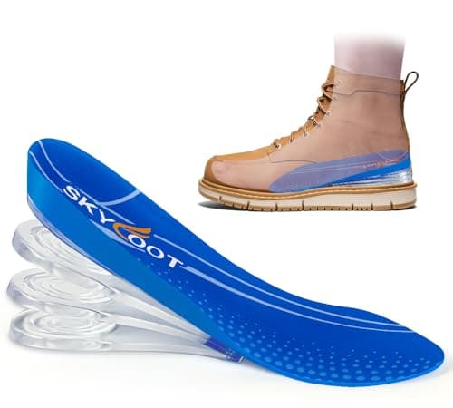 Skyfoot 4 Layers Adjustable Height Increase Insoles, 3/4 Length Shoe Lifts Heel Elevator Cushioned Inserts Up to 1.2 Inches (Blue, Large: Women 9.5-13, Men 8.5-14) - Image 1