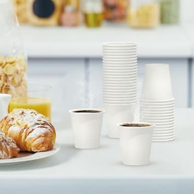 Dealusy 200 Count 3 oz Disposable Coffee Cups, Bathroom Mouthwash Cups, Leak-Free Food Safe Small Paper Mini Cup - Image 6