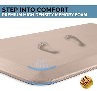 ComfiLife Anti Fatigue Floor Mat – 3/4 Inch Thick Kitchen Mats for Floor, Standing Desk Mat, Kitchen Rug – Comfort at Home, Office – Durable – Stain Resistant – Non-Slip Bottom (20" x 39", Rose Gold) - Image 2