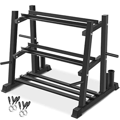 Dumbbell Rack, Bongkim Dumbbell Set with Rack Stand, Dumbbells Weights Rack for Home Gym, Weight Rack for Dumbbells, Kettlebells, and Weight Plates 1100LBS - Image 1