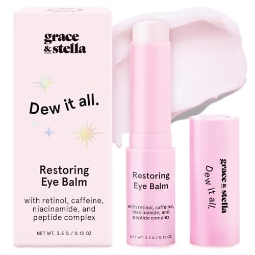 grace & stella Under Eye Brightener Balm Stick - Travel Size Toiletries - Retinol & Caffeine Eye Cream for Dark Circles, Puffiness, Wrinkles - Restore and Hydrate - Vegan Skincare (0.13oz / 3.5g) - Image 1