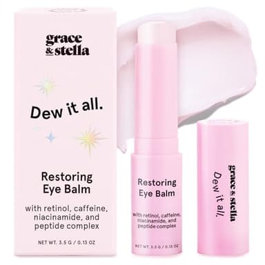 grace & stella Under Eye Brightener Balm Stick - Travel Size Toiletries - Retinol & Caffeine Eye Cream for Dark Circles, Puffiness, Wrinkles - Restore and Hydrate - Vegan Skincare (0.13oz / 3.5g) - Image 1