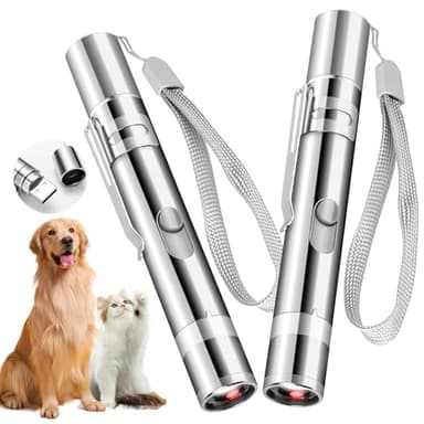 Waputne Cat Toy Pointer for Indoor Cats, 2 Pieces, USB Rechargeable Kitten Toys with 7 Adjustable Patterns, Interactive Chase Toys for Indoor Cats & Dogs, Training & Exercise Fun - Image 1