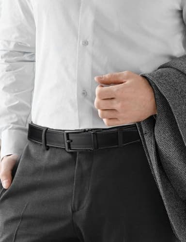 JUKMO 1.5" (38mm) Leather Ratchet Belt for Men in Gift Box (Black, X-Large) - Image 5