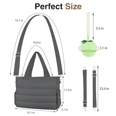 KUBYA Diaper Bag Tote, Baby Diaper Tote Bags Shoulder Bag Mommy Handbag Hospital Bag Travel Large Tote Bag for Women Crossbody Bag, with Silicone Pacifier Case - Image 6
