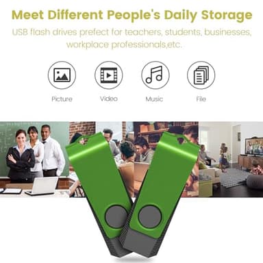 4GB USB Flash Drive 20 Pack AGECASH USB Thumb Drive Bulk USB 2.0 Flash Drives Green Swivel 4GB USB Memory Stick Zip Drive Pendrive with Labels & Lanyards USB Jump Drive Multipack for Data Storage - Image 3