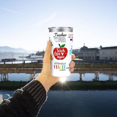 MFGNEH Teacher Gifts,Teacher Appreciation Gifts,Teachers Christmas Birthday Gift from Students,Back to School Gift for Women,20oz Stainless Steel Tumbler Cup - Image 4