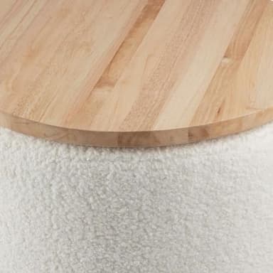 Lavish Home Storage Ottoman - Teddy Fabric Upholstered Ottoman with Wood Top for Living Room, Dorm, or Apartment - Ottomans with Storage (Cream) - Image 11