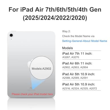 SPARIN Case for iPad Air 11 inch M3/ M2, iPad Air 7th/6th/5th/4th Gen (2025/2024/2022/2020) 10.9 inch,Case with Apple Pencil Holder, Detachable Magnetic Cover, Portrait and Landscape Stand, Purple - Image 2