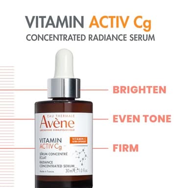 Avène Vitamin Activ Cg Radiance Concentrated Serum, Radiance Boosting Vitamin C Serum, powered by Vitamin Cg + Niacinamide + Bakuchiol, Visbily Reduce Wrinkles, Dark Spots & Fine Lines, 1 FL Oz - Image 2