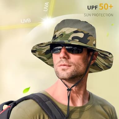 Sun Hats for Men Women Fishing Hat UPF 50+ Breathable Wide Brim Summer UV Protection Hat - Image 6