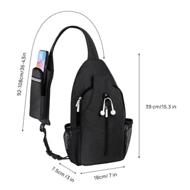 BROADREAM Crossbody Sling Backpack Waterproof Sling Bag for Women Men Anti Theft Crossbody Bags with RFID Blocking Hiking Backpack - Image 2