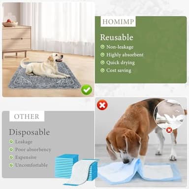 Homimp Washable Pee Pads for Dogs, 2 Pack Reusable Puppy Pads Waterproof, Absorbent and Leakproof Dog Pee Pads, Non Slip Puppy Training Pads, Pet Mat for Floor, Crate, Couch, Whelping,Grey, 36"x41" - Image 7