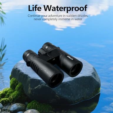 10x42 High Powered Binoculars for Adults, Kttrey Compact Waterproof Binoculars with Clear Low Light Vision for Bird Watching, Hunting, Cruise, Stargazing and Travel, Includes Carrying Bag and Strap - Image 9