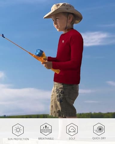 Boys UPF 50+ Swim Shirt Long Sleeve, 1 or 2 Pack UV Sun Protection Rash Guard, Youth Kids SPF Water Shirts for Beach Surf - Image 4