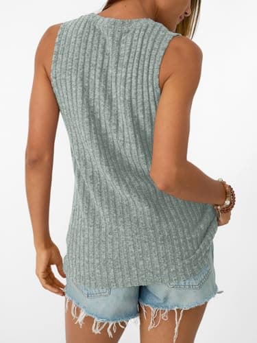 AUTOMET Summer Tank Tops Womens Sleeveless Tunic Shirts Basic Soft Clothes 2025 Casual Trendy Spring Beach Fashion Vacation Outfits Green M - Image 4