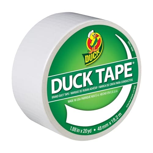 Duck Brand 1265015 Color Duct Tape, White, 1.88 Inches x 20 Yards, Single Roll - Image 1