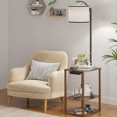 SUNMORY Floor Lamp with Table, End Table for Living Room with Lamp, Shelves Side Table with Charging Station(USB & AC Port), 3 Color Temperature LED Bulb, Modern Nightstand Lamp for Bedroom, Office - Image 10