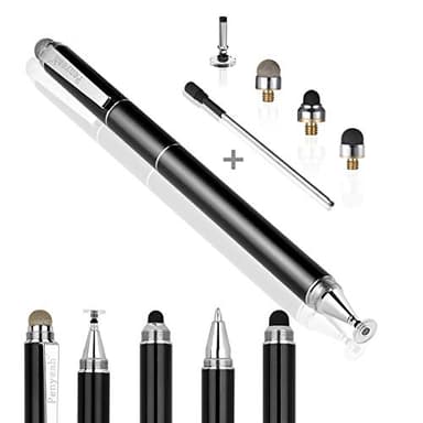 Penyeah Stylus Pen, 4 in 1 Disc Stylus Pens for Touch Screens, High Precision and Sensitivity Universal Capacitive Stylus, Stylist for Tablets,iPhone,iPad,Laptops with 4 Replacement Tips - Black - Image 1