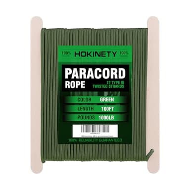 1000Ib Paracord Rope - 100ft / 200ft / 500ft / 1000ft 4mm,12 Strand Parachute Spool Cord,para Cord Lanyard for Camping,Hammock,Clothsline,Hiking,Fishing,Survival braceletand Survival - ArmyGreen 100FT - Image 4