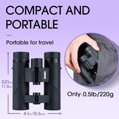 10x25 Binoculars for Kids Mini Pocket Compact Binoculars Waterproof Small Binocular for Bird Watching Travel Stargazing Outdoor Sports Orange - Image 3