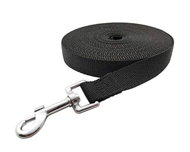 Nylon Training Dog Leash for Small Medium Large Dogs, 15ft 20ft 30ft 50ft Long Puppy Lead for Obedience Recall Training, Camping (20ft, Black) - Image 3