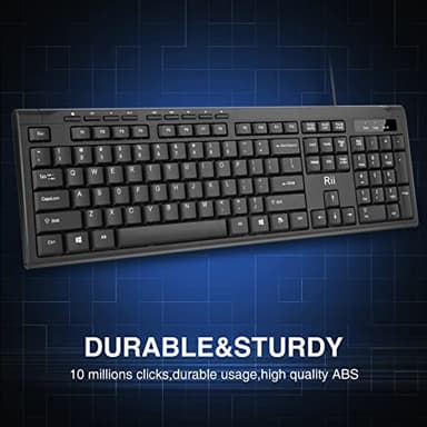 Rii RK907 Ultra-Slim Compact USB Wired Keyboard for Mac and PC,Windows 10/8 / 7 / Vista/XP (Black) (1PCS) - Image 4