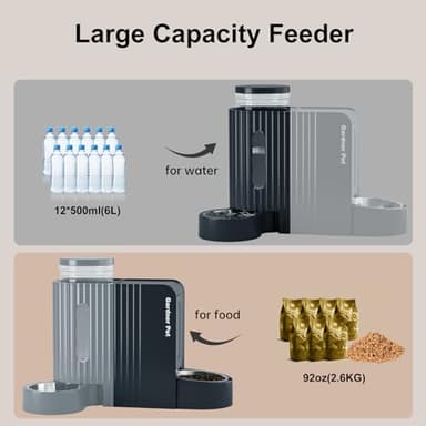 Gardner Pet Automatic Gravity Food Feeder and Water Dispenser, 1.8 Gallons*2 Stainless Steel Two-in-One Set Large Capacity Dispenser for Pets Dogs, Puppies, Kittens (Dark Blue) - Image 4