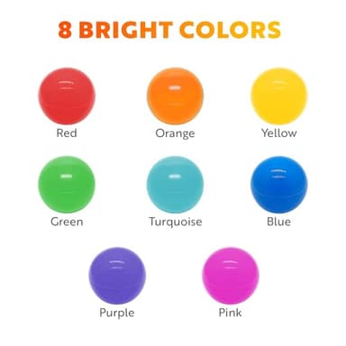 Playz Soft Plastic Mini Ball Pit Balls 50 Count - w/ 8 Vibrant Colors - Crush Proof, No Sharp Edges, Non Toxic, Phthalate & BPA Free for Baby Toddler Ball Pit, Play Tents & Tunnels Indoor & Outdoor - Image 2