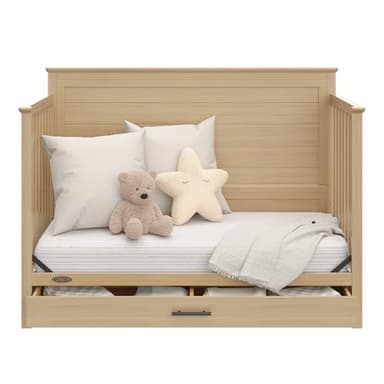 Graco Tristan 5-in-1 Convertible Crib with Drawer (Driftwood) – GREENGUARD Gold Certified, Fits Standard Crib Mattress, Premium Handle, Converts to Toddler Bed, Daybed, and Full-Size Bed - Image 8