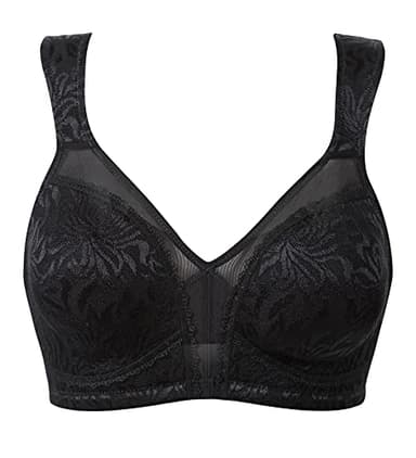 ZeroBound Women's Minimizer Bras Comfort Cushion Strap Wirefree Full Coverage Large Bust Non-Padded Bra(Black,40DDD) - Image 4