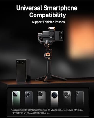 hohem iSteady M7 Gimbal Stabilizer for iPhone, Phone Gimbal with AI Tracking, 1.4" Detachable Touchscreen Remote, Built-in Extension Rod, Fill Light, Phone Stabilizer for Video Recording, YouTube - Image 9