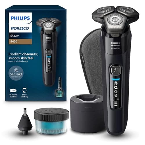 Philips Norelco Shaver Series 9400 Wet and Dry Electric Shaver, with Lift and Cut Shaving System and SenseIQ Technology, Pop-up Trimmer, Model S9606/80 - Image 1