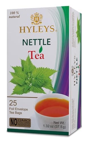 Hyleys Natural Wellness Nettle Leaves with Black Tea - Pure Ceylon Tea Blend - 100% Natural, Sugar-Free, Gluten-Free, Non-GMO - 25 Tea Bags - Image 1