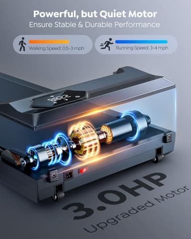 Walking Pad Treadmill with 10% Incline, Under Desk Treadmill, Compact Portable Treadmills for Home Office, 285lbs Capacity, APP/Remote Control, Exercise Anytime, Low-Noise - Image 7