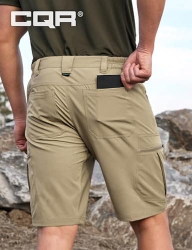 CQR Men's Quick Dry Stretch Hiking Cargo Shorts, Lightweight Water Resistant Tactical Casual, Golf & Outdoor with Pockets, Rocky Tan, 30W x 10L - Image 6