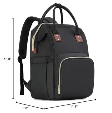 Femuar Diaper Bag Backpack Multifunction Maternity Nappy Baby Bag for Girls & Boys Large Capacity Travel Diaper Bags Dark Black - Image 7