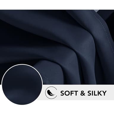 Deconovo Blackout Curtains, Thermal Insulated Rod Pocket Window Drapes, Noise Reducing, Oeko-TEX Certified, Room Darkening Curtains for Bedroom/Living Room, 2 Panels, Navy Blue, 42W x 45L - Image 5