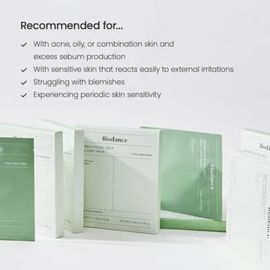 BIODANCE Refreshing Sea kelp Real Deep Mask, Overnight Hydrogel Mask, Calming, Oil & Sebum Control, Blemish Care, Korean Skincare, Stocking Stuffers for Teen Girls | 1.19oz(34g) x 4ea - Image 9
