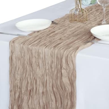 Cheesecloth Table Runner 10Ft Gauze Table Runners Boho Rustic Sheer Cheese Cloths Table Runner for Wedding Baby Bridal Shower Decorations Birthday Christmas - Image 5