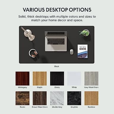 FLEXISPOT EN1 Whole-Piece Standing Desk 48 x 24 Inches Electric Height Adjustable Desk for Home Office (Black Frame + Black Table Top) - Image 7