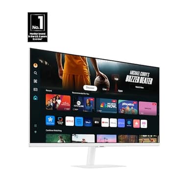 SAMSUNG 32-Inch M7 (M70D) Series 4K UHD Smart Monitor with Streaming TV, Speakers, HDR10, USB-C, Multiple Ports, Gaming Hub, SolarCell Remote, Vision Accessibility Tools, LS32DM703UNXZA, 2024, White - Image 2