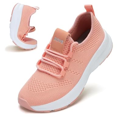ZOVE Wide Toe Box Shoes Women Extra Wide Width Sneakers Ultra Light Road Running Shoes Non-Slip Tennis Sneakers Breathable Walking Athletic 8803 Orange Pink 39 - Image 1